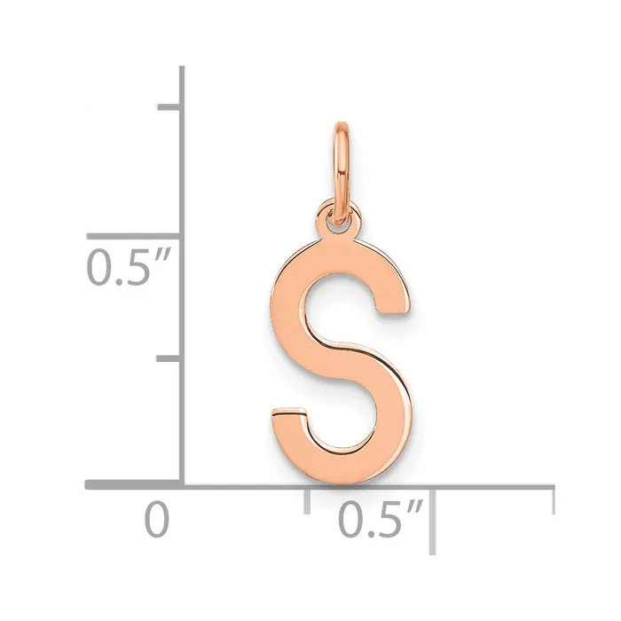 TreasureFineJewelers Necklaces 14k Rose Gold Letter S Initial Pendant
