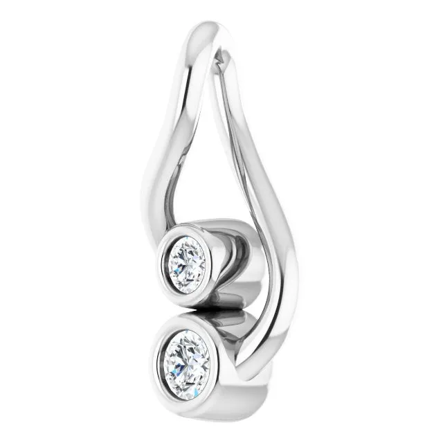TreasureFineJewelers Necklaces 14K White Gold 07 CTW Natural Diamond Hold You Forever Pendant