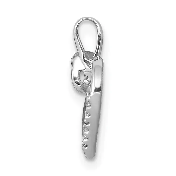 TreasureFineJewelers Necklaces 14k White Gold 120ct Diamond Heart Pendant