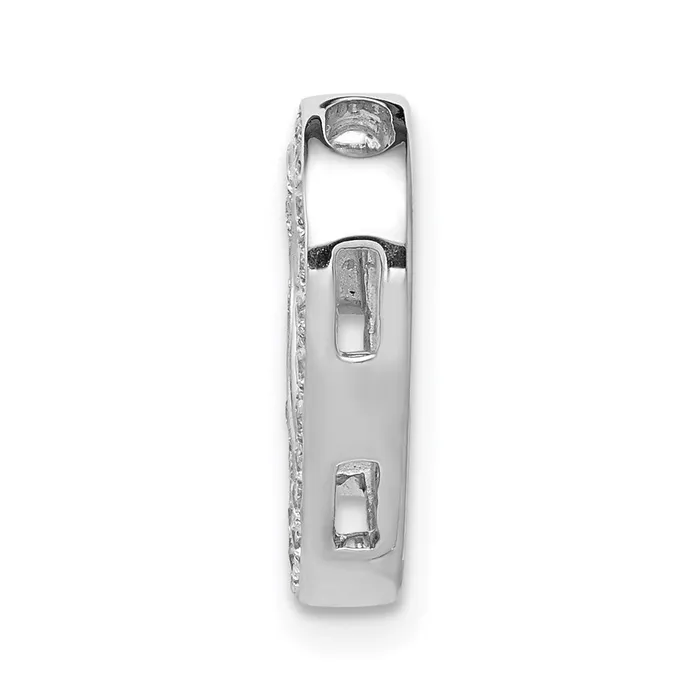 TreasureFineJewelers Necklaces 14k White Gold 16ct Diamond Heart Chain Slide