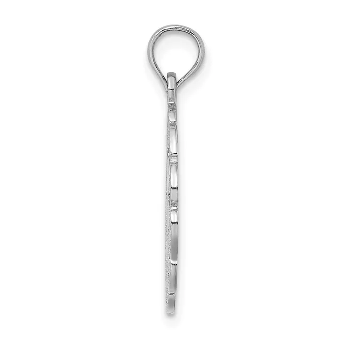TreasureFineJewelers Necklaces 14K White Gold Cutout Jumping Dolphins Pendant
