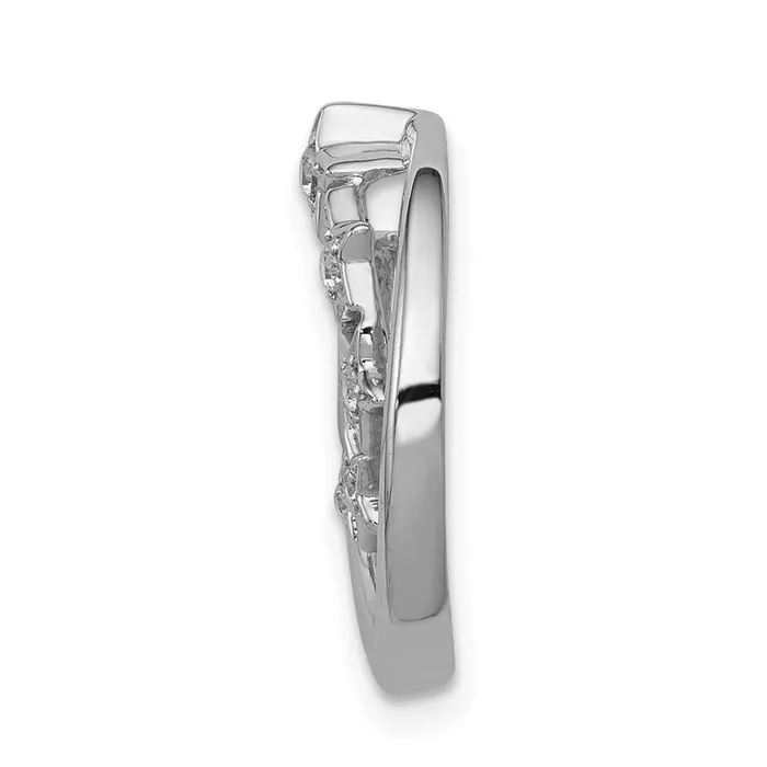 TreasureFineJewelers Necklaces 14k White Gold Diamond Stars Chain Slide
