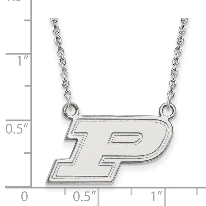 TreasureFineJewelers Necklaces 14K White Gold Purdue Small Pendant with Necklace