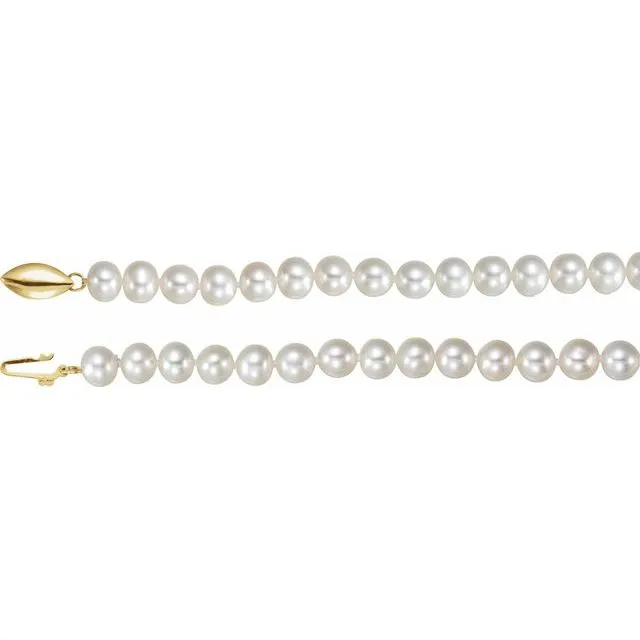 TreasureFineJewelers Necklaces 14K Yellow Freshwater Cultured Pearl 18 Necklace TreasureFineJewelers Necklaces 14K Yellow Freshwater Cultured Pearl 18 Necklace