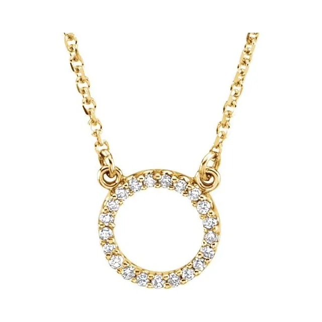 TreasureFineJewelers Necklaces 14K Yellow Gold 08 CTW Natural Diamond Circle 16 Necklace TreasureFineJewelers Necklaces 14K Yellow Gold 08 CTW Natural Diamond Circle 16 Necklace
