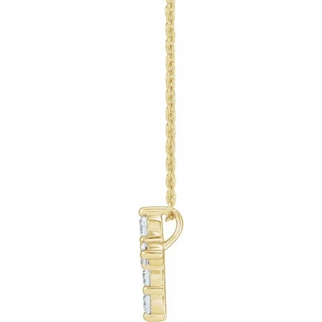 TreasureFineJewelers Necklaces 14K Yellow Gold 12 CTW LabGrown Diamond Cross 18 Necklace