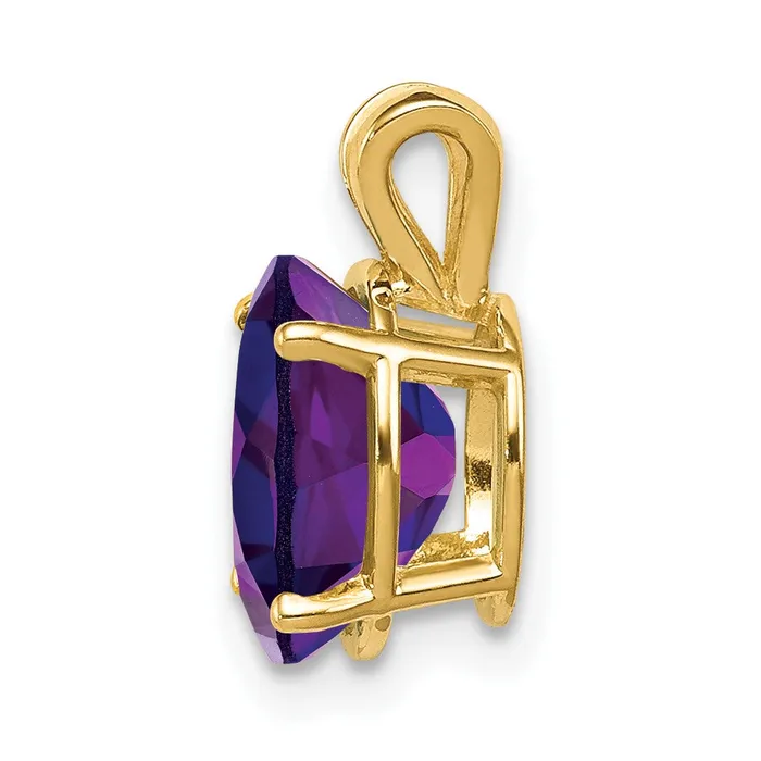 TreasureFineJewelers Necklaces 14k Yellow Gold 9x7mm Oval Amethyst pendant