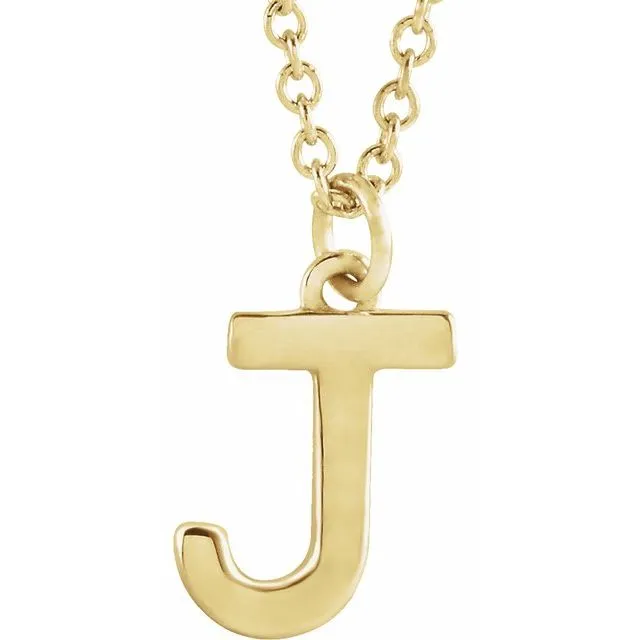 TreasureFineJewelers Necklaces 14K Yellow Gold Initial J Dangle 16 Necklace TreasureFineJewelers Necklaces 14K Yellow Gold Initial J Dangle 16 Necklace