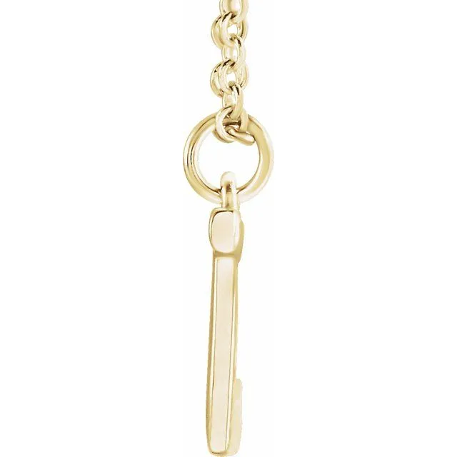 TreasureFineJewelers Necklaces 14K Yellow Gold Initial J Dangle 16 Necklace