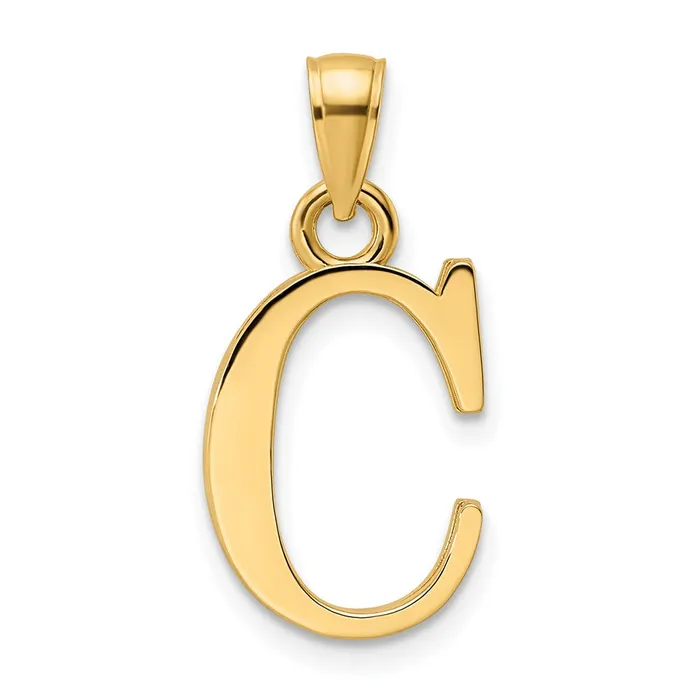 TreasureFineJewelers Necklaces 14k Yellow Gold Letter C Initial Pendant