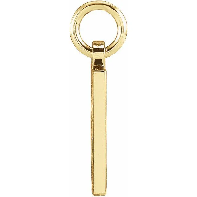 TreasureFineJewelers Necklaces 14K Yellow Gold Pierced Numeral 8 Dog Tag Pendant