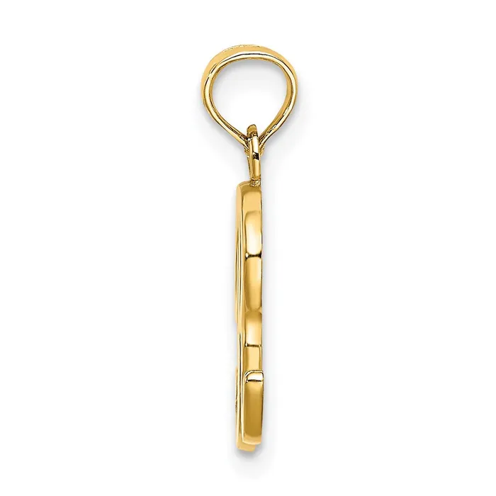 TreasureFineJewelers Necklaces 14k Yellow Gold Script Letter R Initial Pendant