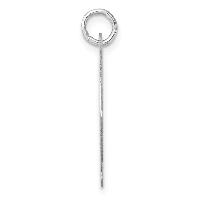 TreasureFineJewelers Necklaces Large Sterling Silver Rhodiumplated Script Letter N Initial Charm