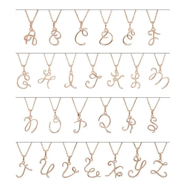TreasureFineJewelers Necklaces Sterling Silver 03 CTW Diamond Initial E 18 Necklace