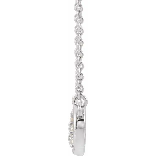 TreasureFineJewelers Necklaces Sterling Silver 18 CTW Diamond InfinityInspired Bar 16 Necklace
