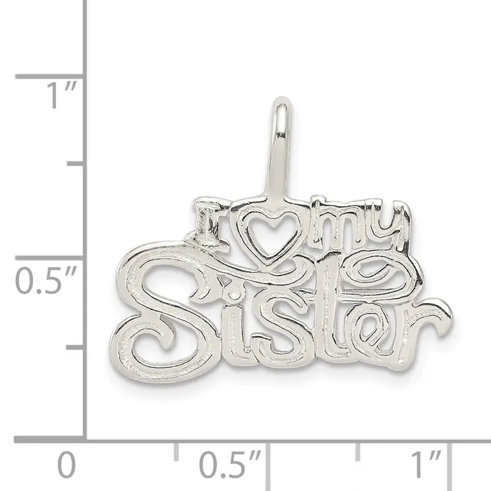 TreasureFineJewelers Necklaces Sterling Silver I heart my Sister Pendant