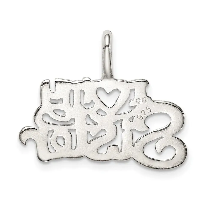 TreasureFineJewelers Necklaces Sterling Silver I heart my Sister Pendant