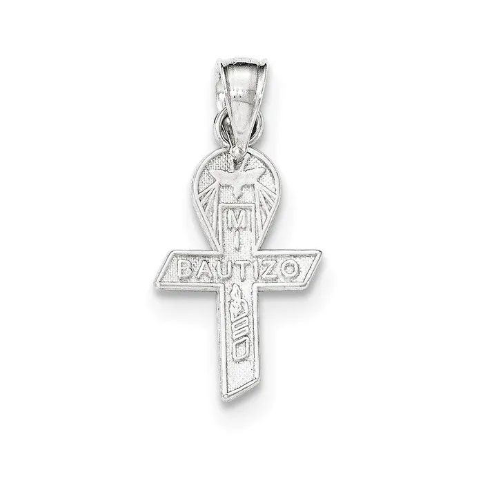 TreasureFineJewelers Necklaces Sterling Silver Polished Mi Primera Communion Mini Ribbon Pendant TreasureFineJewelers Necklaces Sterling Silver Polished Mi Primera Communion Mini Ribbon Pendant