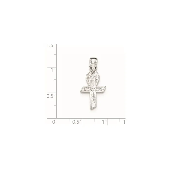 TreasureFineJewelers Necklaces Sterling Silver Polished Mi Primera Communion Mini Ribbon Pendant
