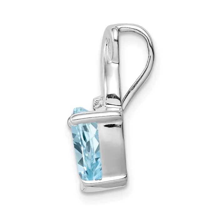 TreasureFineJewelers Necklaces Sterling Silver Rhodium Plated Diamond Lt Swiss BT Heart Pendant