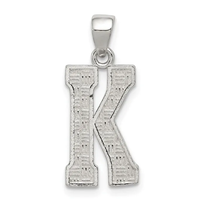 TreasureFineJewelers Necklaces Sterling Silver Rhodiumplated Letter K Initial Pendant TreasureFineJewelers Necklaces Sterling Silver Rhodiumplated Letter K Initial Pendant