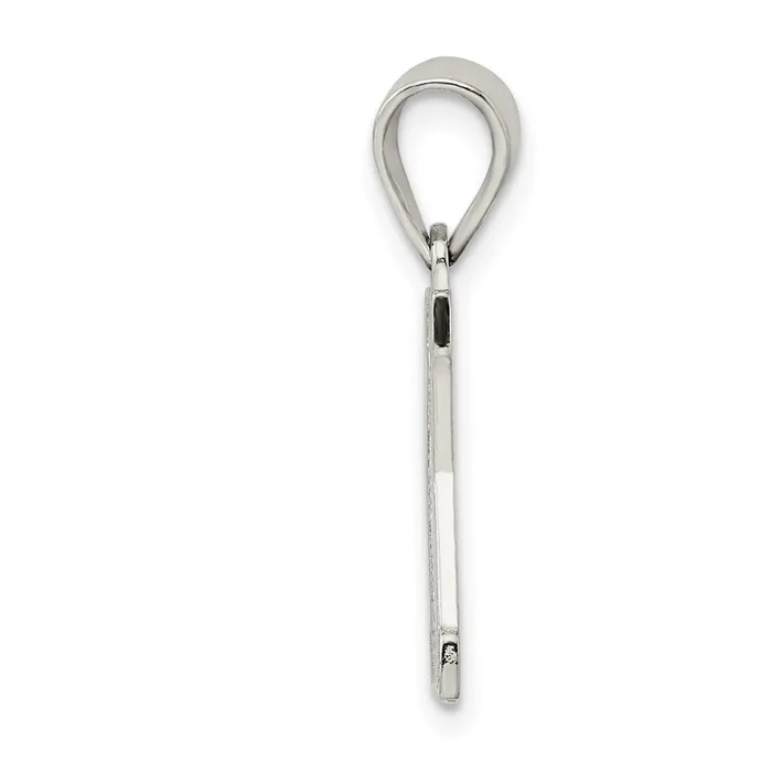 TreasureFineJewelers Necklaces Sterling Silver Rhodiumplated Letter K Initial Pendant