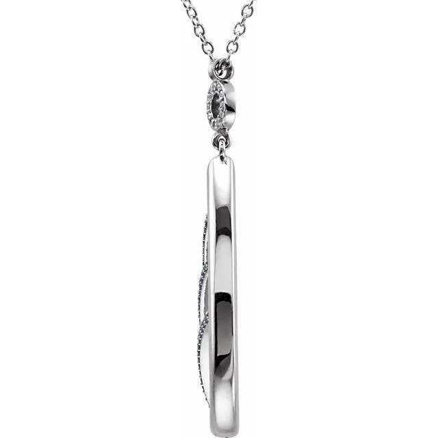 TreasureFineJewelers Platinum Blue White Sapphire 18 Necklace Necklaces
