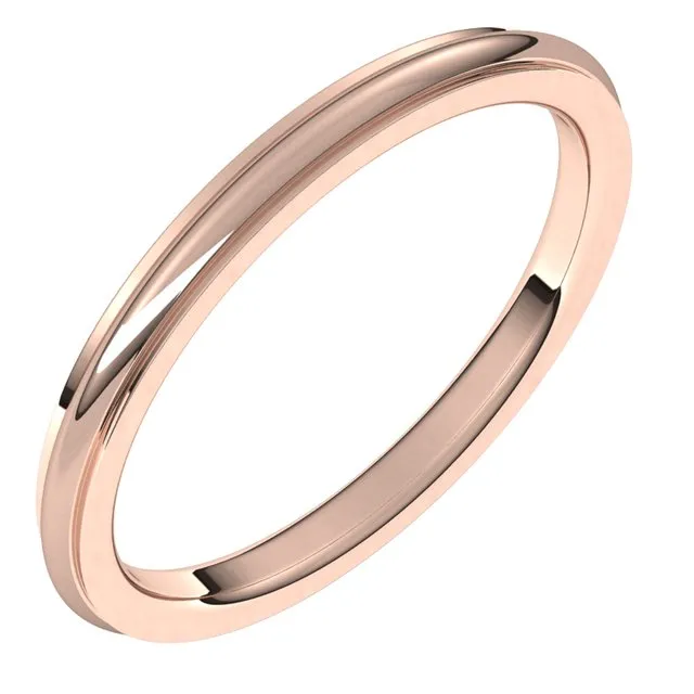 TreasureFineJewelers Rings 18K Rose Gold 2 mm Half Round Edge Comfort Fit Wedding Band TreasureFineJewelers Rings 18K Rose Gold 2 mm Half Round Edge Comfort Fit Wedding Band
