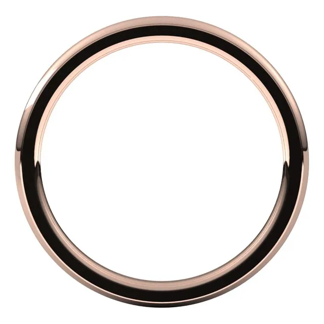 TreasureFineJewelers Rings 18K Rose Gold 2 mm Half Round Edge Comfort Fit Wedding Band