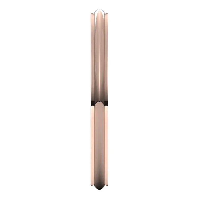 TreasureFineJewelers Rings 18K Rose Gold 2 mm Half Round Edge Comfort Fit Wedding Band