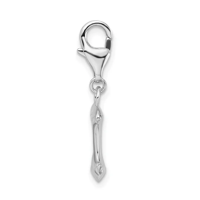 TreasureFineJewelers Rings Sterling Silver Amore La Vita Rhodiumplated 3D Polished Anchor Charm