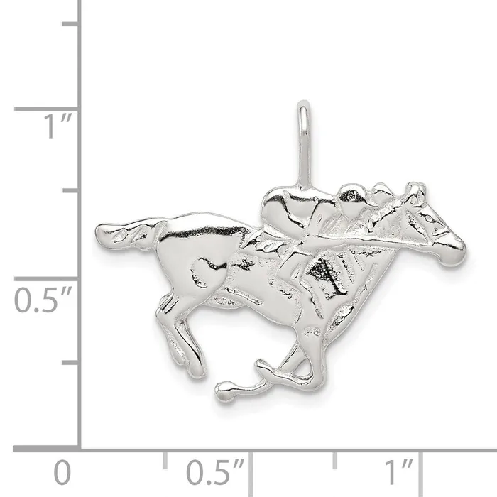 TreasureFineJewelers Rings Sterling Silver Race Horse Charm