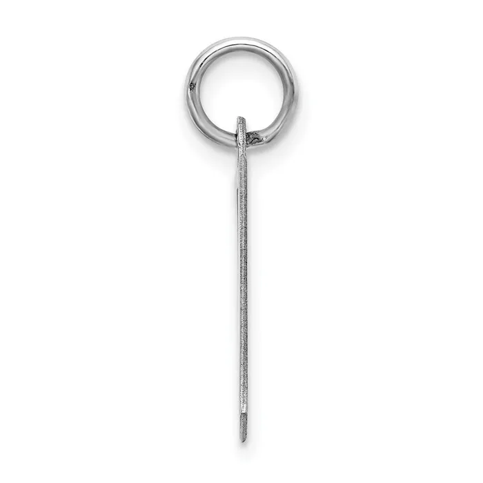 TreasureFineJewelers Rings Sterling Silver Rhodiumplated Artisan Block Letter V Initial Charm