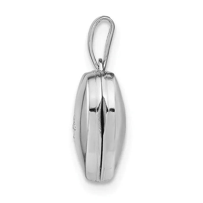 TreasureFineJewelers Rings Sterling Silver Rhodiumplated Diamond 20mm DC Heart Locket