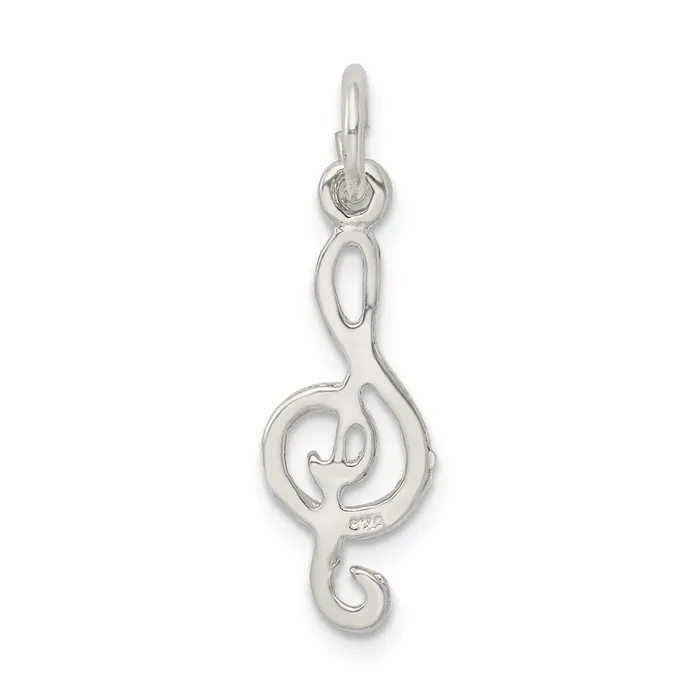 TreasureFineJewelers Rings Sterling Silver Treble Clef Charm