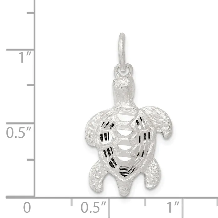 TreasureFineJewelers Rings Sterling Silver Turtle Charm
