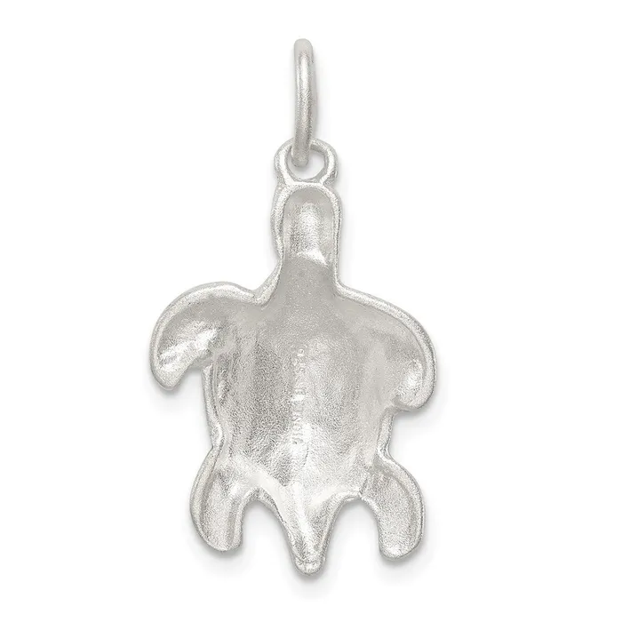 TreasureFineJewelers Rings Sterling Silver Turtle Charm
