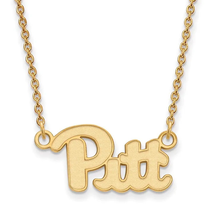 TreasureFineJewelers Sterling Silver Goldplated University of Pittsburgh Small Pendant 18 inch Necklace Necklaces TreasureFineJewelers Sterling Silver Goldplated University of Pittsburgh Small Pendant 18 inch Necklace Necklaces