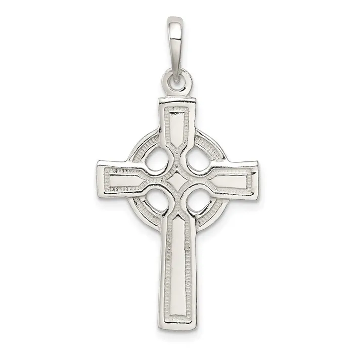 TreasureFineJewelers Sterling Silver Polished Cross Pendant Necklaces