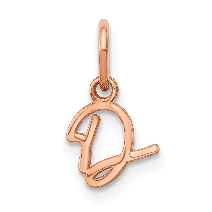 TreasureFineJewelers Sterling Silver Roseplated Upper case Letter D Initial Charm Necklaces TreasureFineJewelers Sterling Silver Roseplated Upper case Letter D Initial Charm Necklaces
