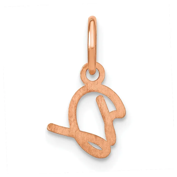 TreasureFineJewelers Sterling Silver Roseplated Upper case Letter D Initial Charm Necklaces