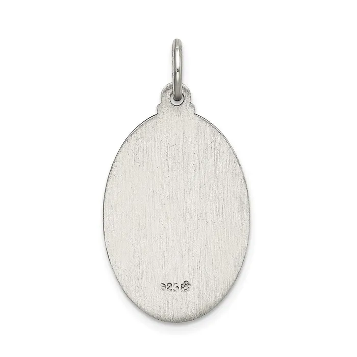 TreasureFineJewelers Sterling Silver Satin Antiqued Spanish Lady of Guadalupe Medal Pendant Necklaces