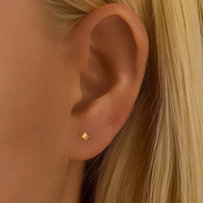 Trendolla Jewelry Earrings 925 Silver Round CZ Diamond Double Sided Earrings