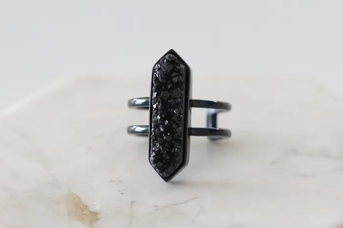 Bangle Collection Black Magna Raven Quartz Ring Kinsley Armelle Rings
