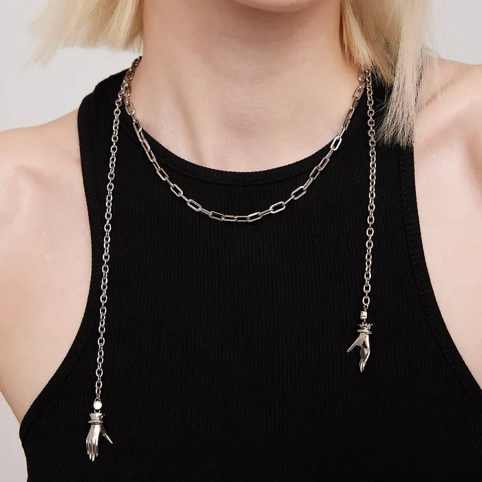 BLACK GLOVES BLACK GLASS DOUBLE MAGIC GLOVES MAGNETIC PENDANT NECKLACE Blackheadshop Necklaces BLACK GLOVES BLACK GLASS DOUBLE MAGIC GLOVES MAGNETIC PENDANT NECKLACE Blackheadshop Necklaces