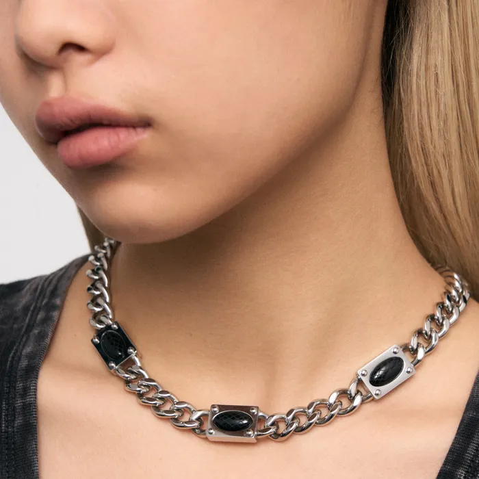 Black Onyx Snake Pattern Necklace Blackheadshop Necklaces