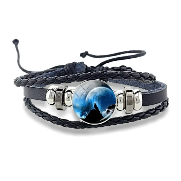 Bracelets Wolf Stuff Wolf and Moon Bracelet