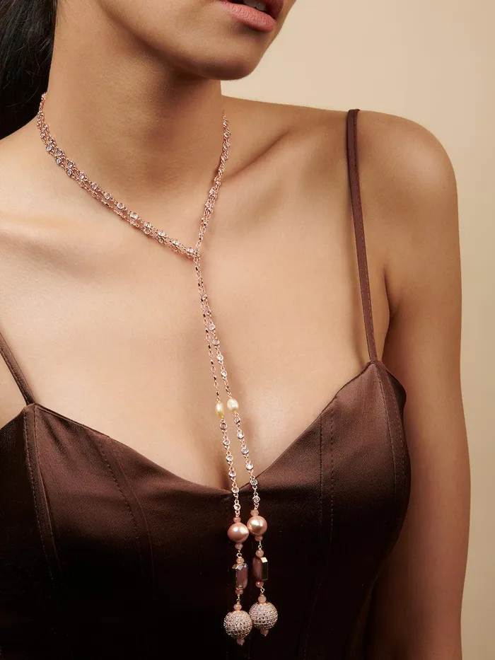 Crystal String Hydro Quartz Stone Appeal Scarf Necklace Curio Cottage Necklaces Crystal String Hydro Quartz Stone Appeal Scarf Necklace Curio Cottage Necklaces
