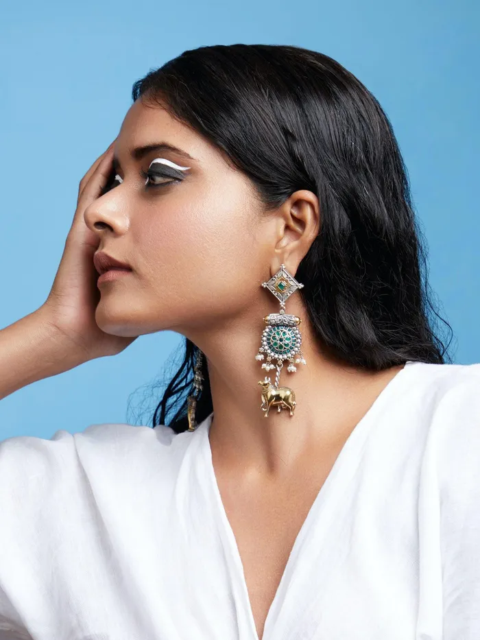 Curio Cottage Earrings Aria Dual Tone Nandi Earrings