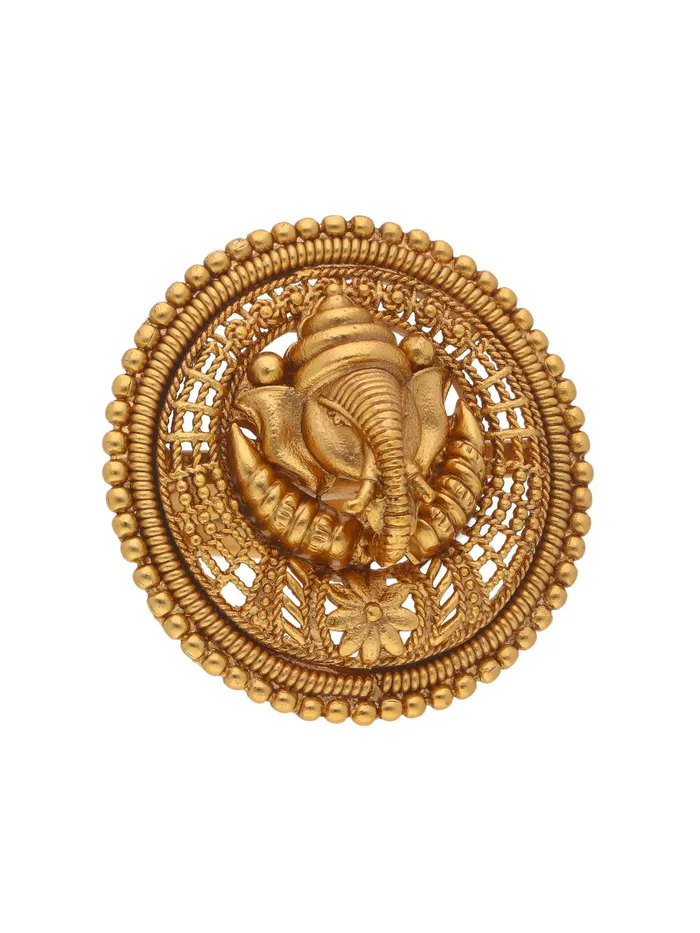 Curio Cottage Rings 22K Gold Plated Ganesha Filigree Ring Curio Cottage Rings 22K Gold Plated Ganesha Filigree Ring